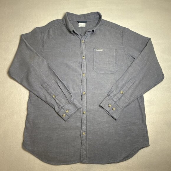 Men’s Columbia Long Sleeve Casual Button Down Shirt Super Soft Blue - Picture 1 of 9